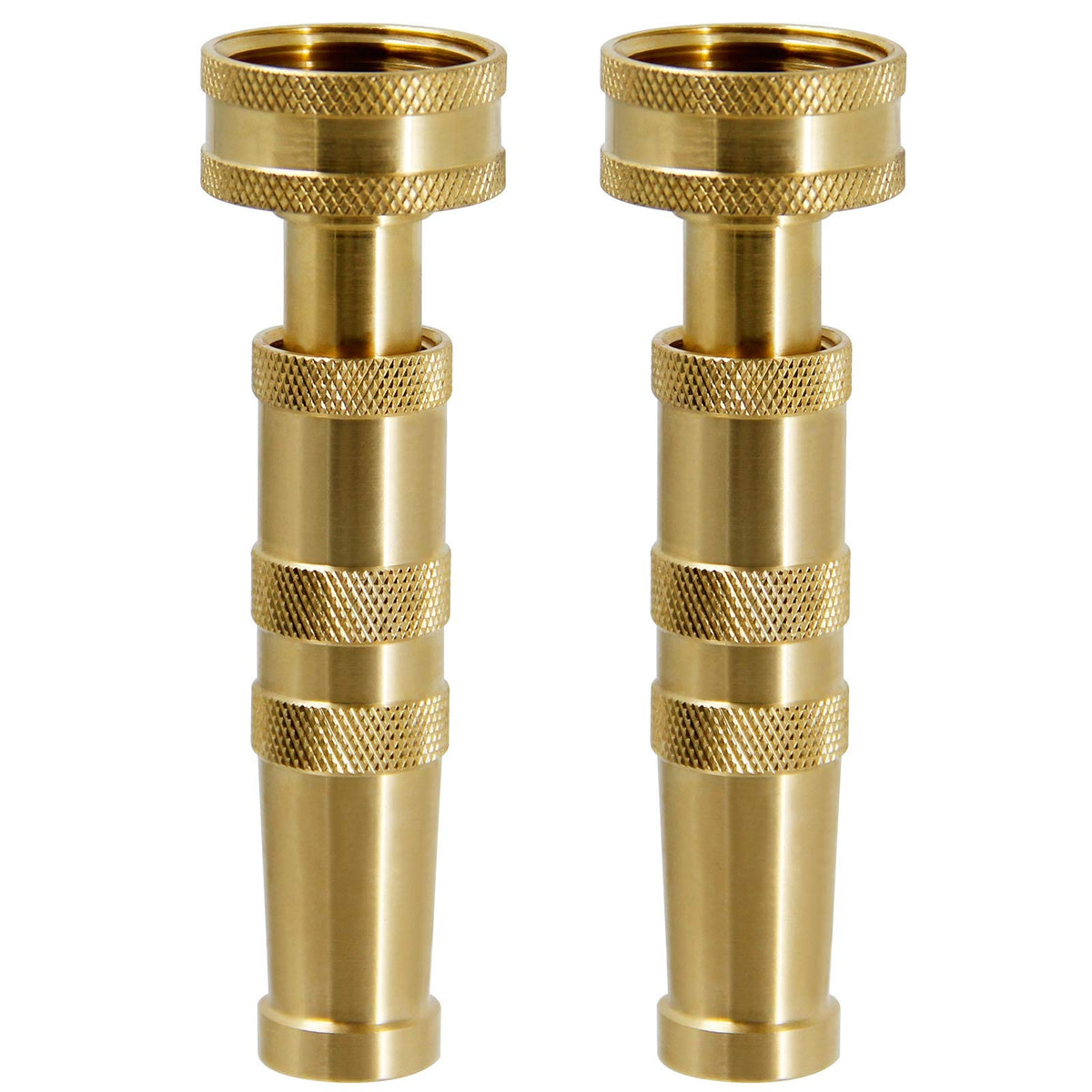 Biswing brass hose nozzle 4in jet demonstrates adjustable spray for gentle watering
