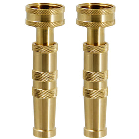 Biswing brass hose nozzle 4in jet demonstrates adjustable spray for gentle watering
