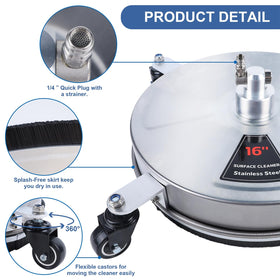 Biswing built-in filter prevents debris from clogging the inlet.
