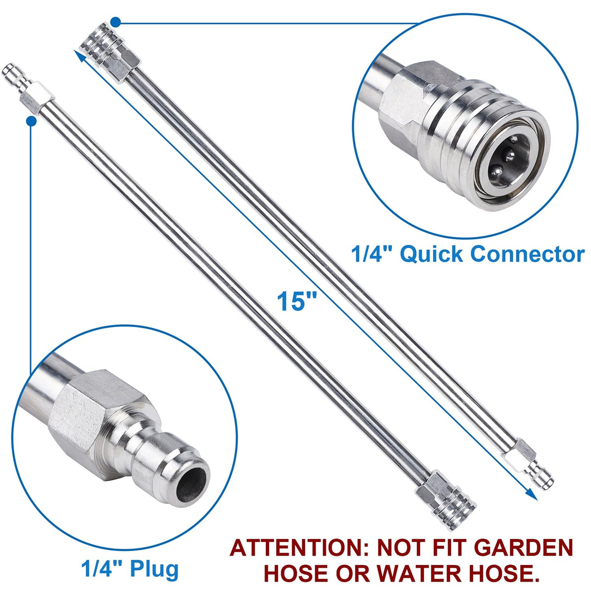 Biswing 15-inch extension wands extend reach for easier cleaning.
