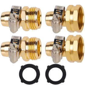 Biswing female hose repair connector with clamps for quick garden hose repairs.