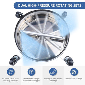 Biswing four-wheel design provides stable movement on flat surfaces.