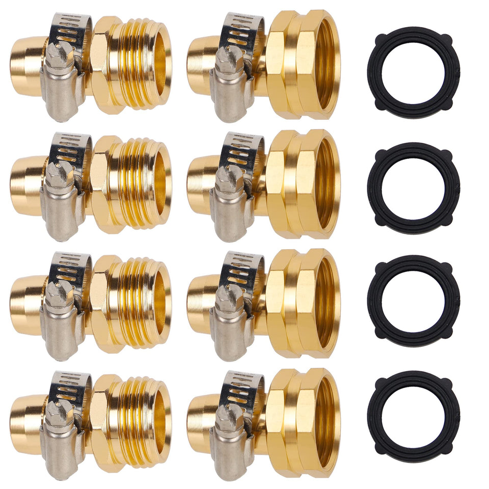 Biswing garden hose repair connector female with clamps for quick, secure repairs