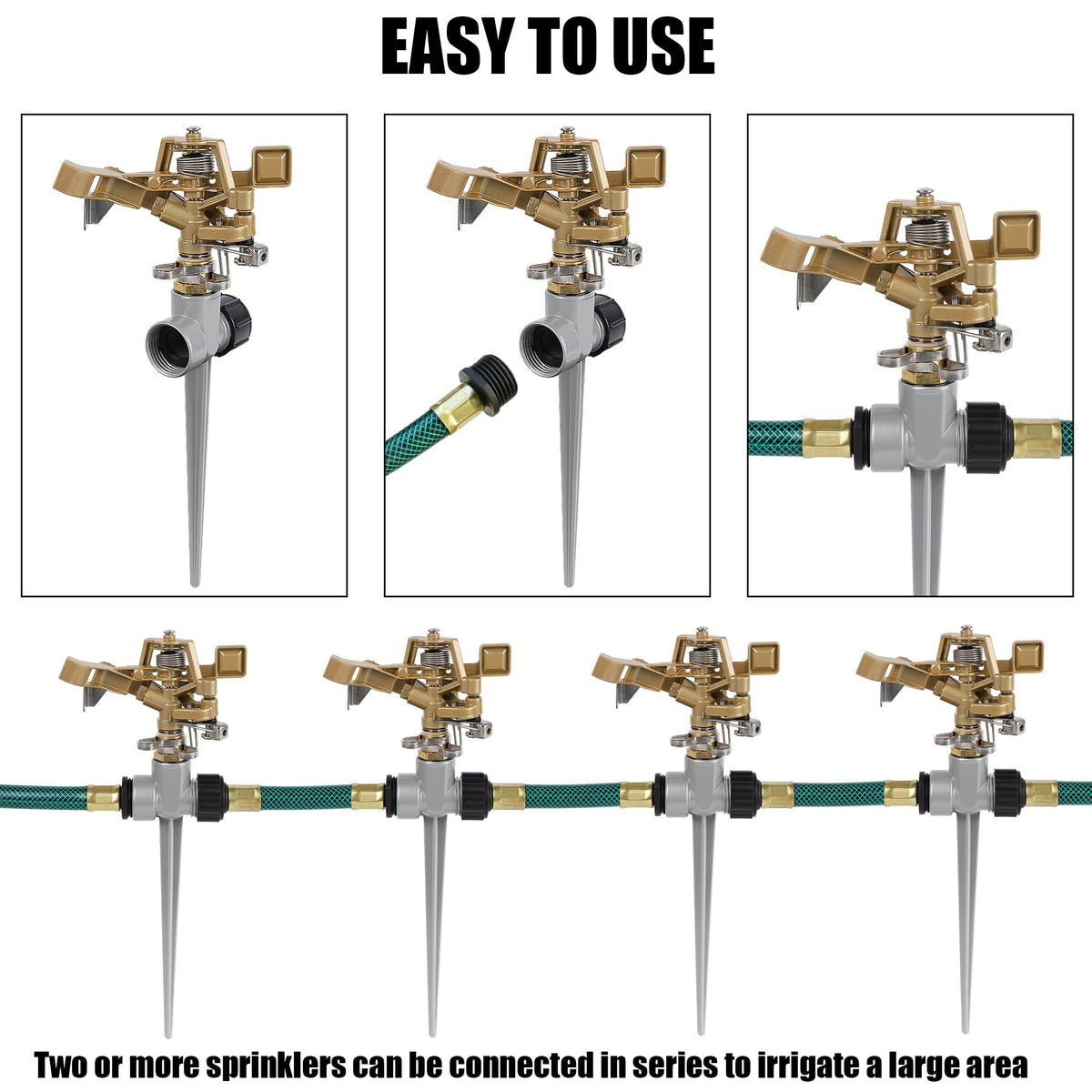 Biswing garden sprinkler kit includes two heads and bases for ready setup