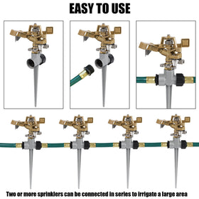 Biswing garden sprinkler kit includes two heads and bases for ready setup
