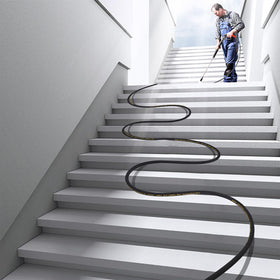 Biswing kink resistant hose maintains water flow during cleaning