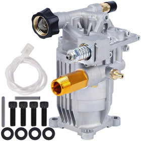 Biswing pressure washer pump with 3-4 shaft improves reliability in cold-water washers.