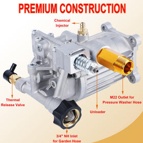 Biswing pump inlet hose connection shows easy garden hose attachment for quick setup.