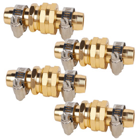 Biswing stainless steel clamps shown with aluminum repair connectors