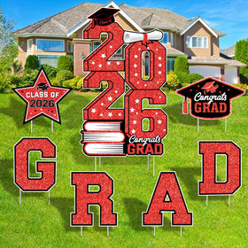 Biswiter 2026 sign set, bold curbside visibility for outdoor graduation decor.