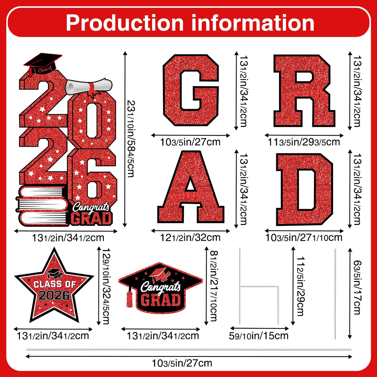 Biswiter Grad letter A, vibrant yard sign for open house use.