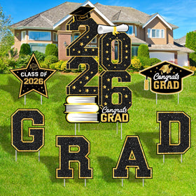 Biswiter Graduation 2026 sign boosts curb visibility for open-house or ceremony arrivals.