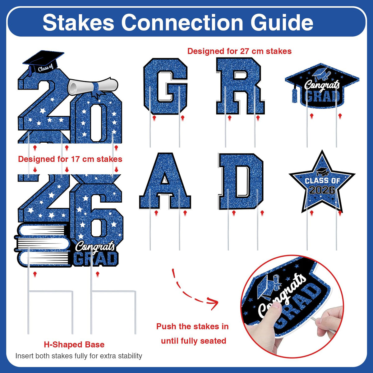 Biswiter graduation-cap sign adds a classic cap motif to spotlight the graduate