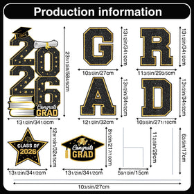 Biswiter graduation grad letters piece highlights class year for photo-worthy yard displays.