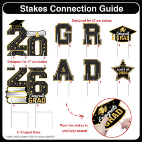 Biswiter graduation grad letters set creates bold signage for guests at the party.