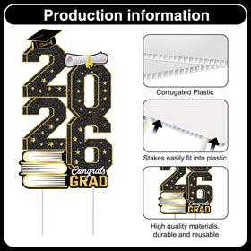 Biswiter graduation grad letters banner delivers high-contrast visibility near entrances.