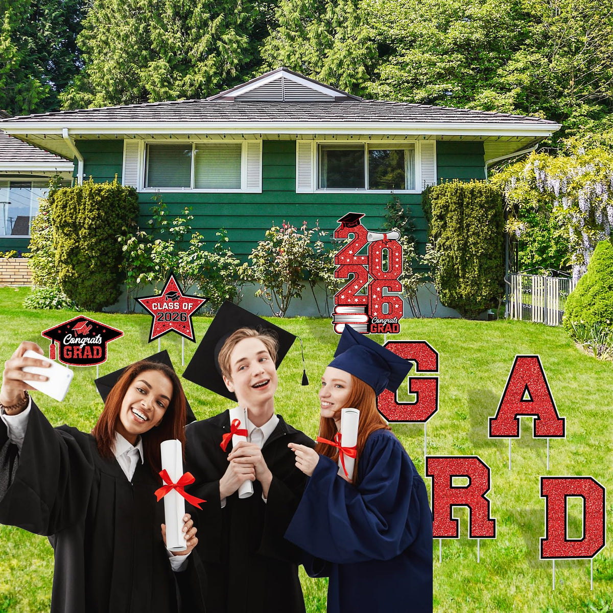 Biswiter Graduation star, extra flair for lawn decor and photo spots.