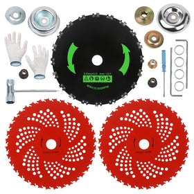Biteyued 9x36t carbide tipped brush cutter blade close-up for efficient brush clearing.