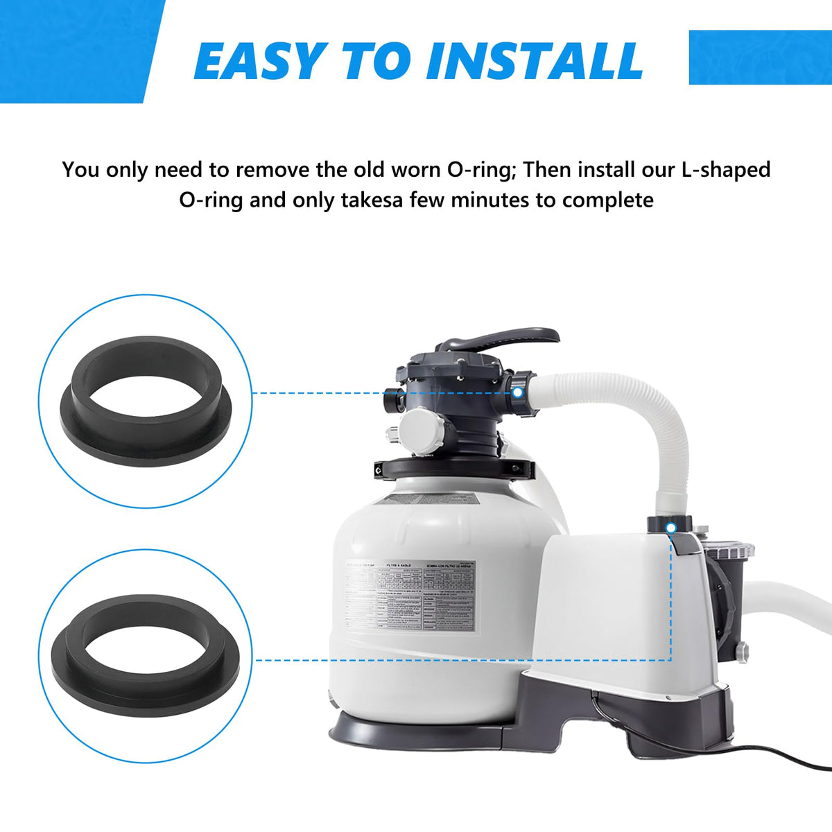 Biteyued Intex-compatible pump gasket enables quick installation