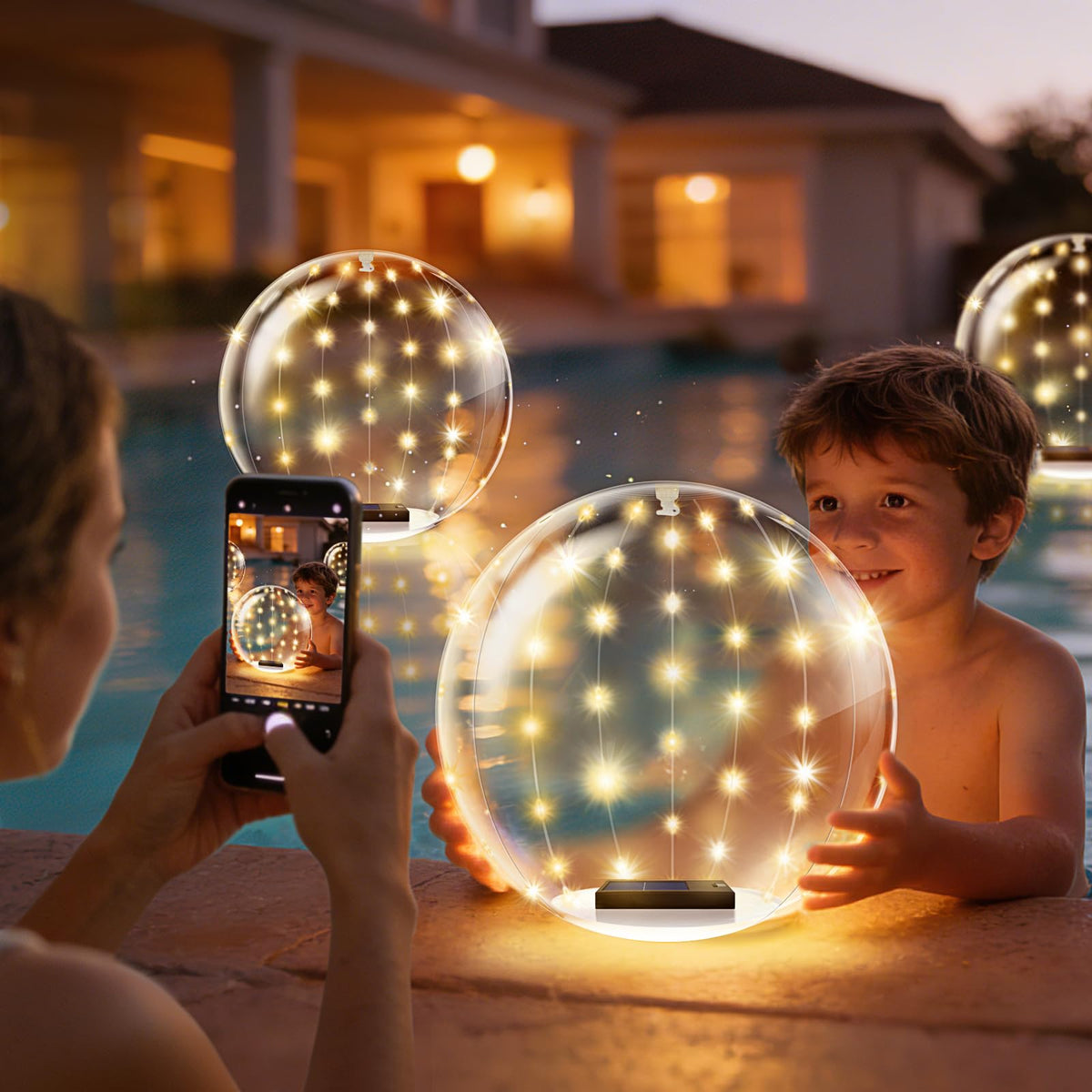 BITIWEND orb light with 8 modes, ideal for backyard parties and ponds.