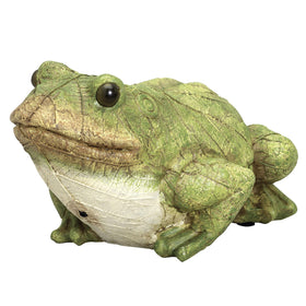 Bits and Pieces frog motion sensor statue activates on motion to deter pests.