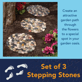 Bits and Pieces river rock stones set of three for a stable garden pathway