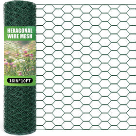 Bittesnew green chicken wire roll for floral arrangements and outdoor use.