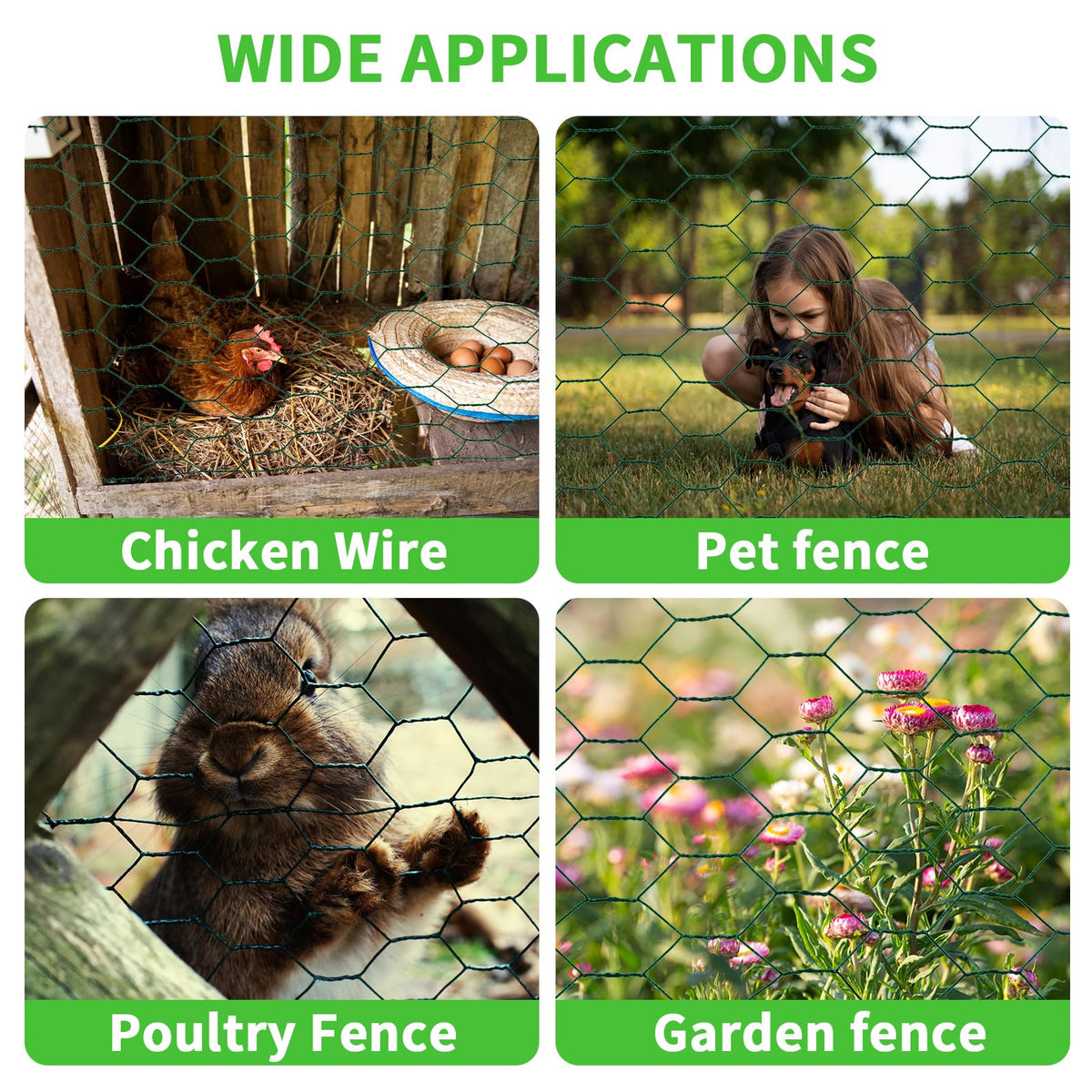 Bittesnew hexagonal galvanized mesh suitable as a garden fence.