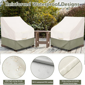 Drawstring hem on Bitubi Adirondack chair cover for an adjustable fit