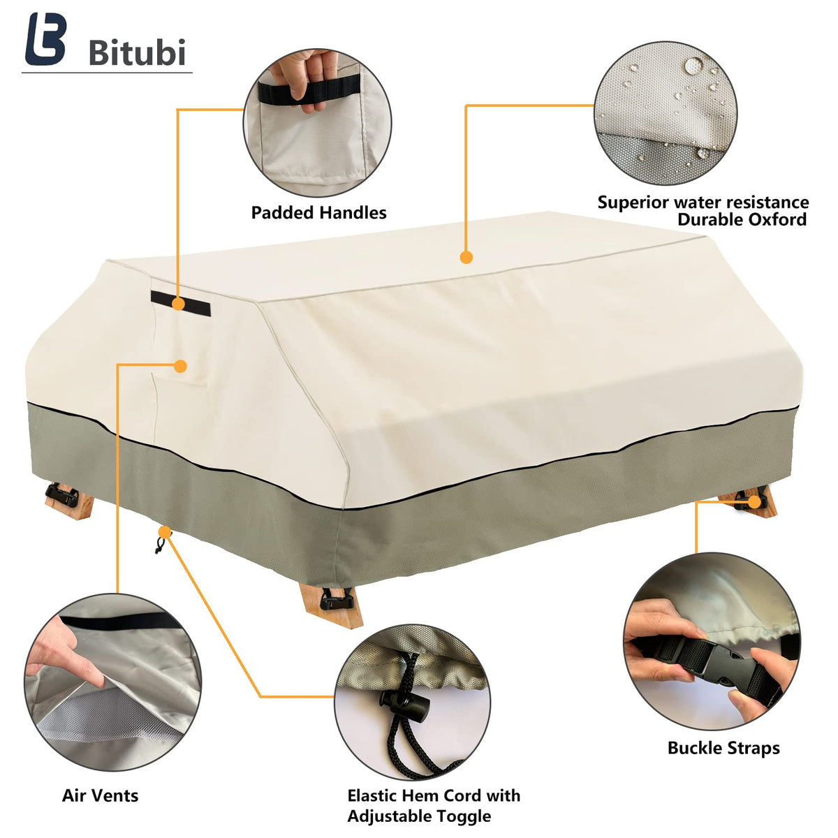 Bitubi UV-resistant coating protects against sun fading on your table.