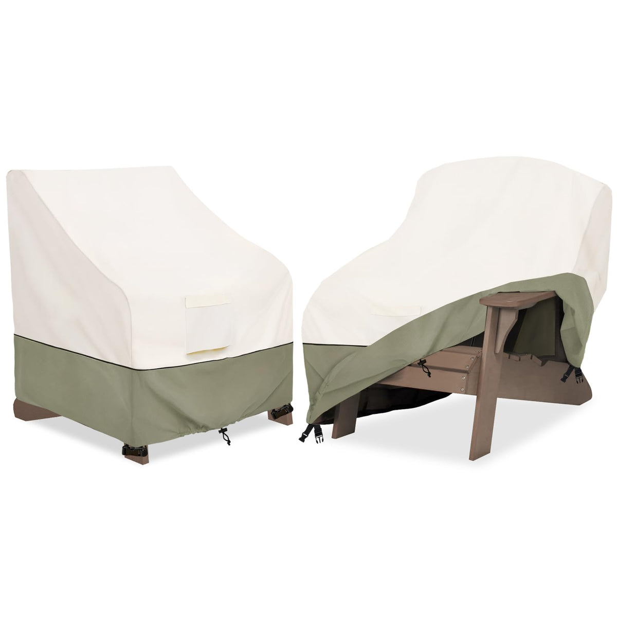 Bitubi beige waterproof Adirondack chair cover in 2-pack protecting outdoor chairs