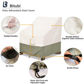 Air vents and buckle straps on Bitubi chair cover for wind resistance