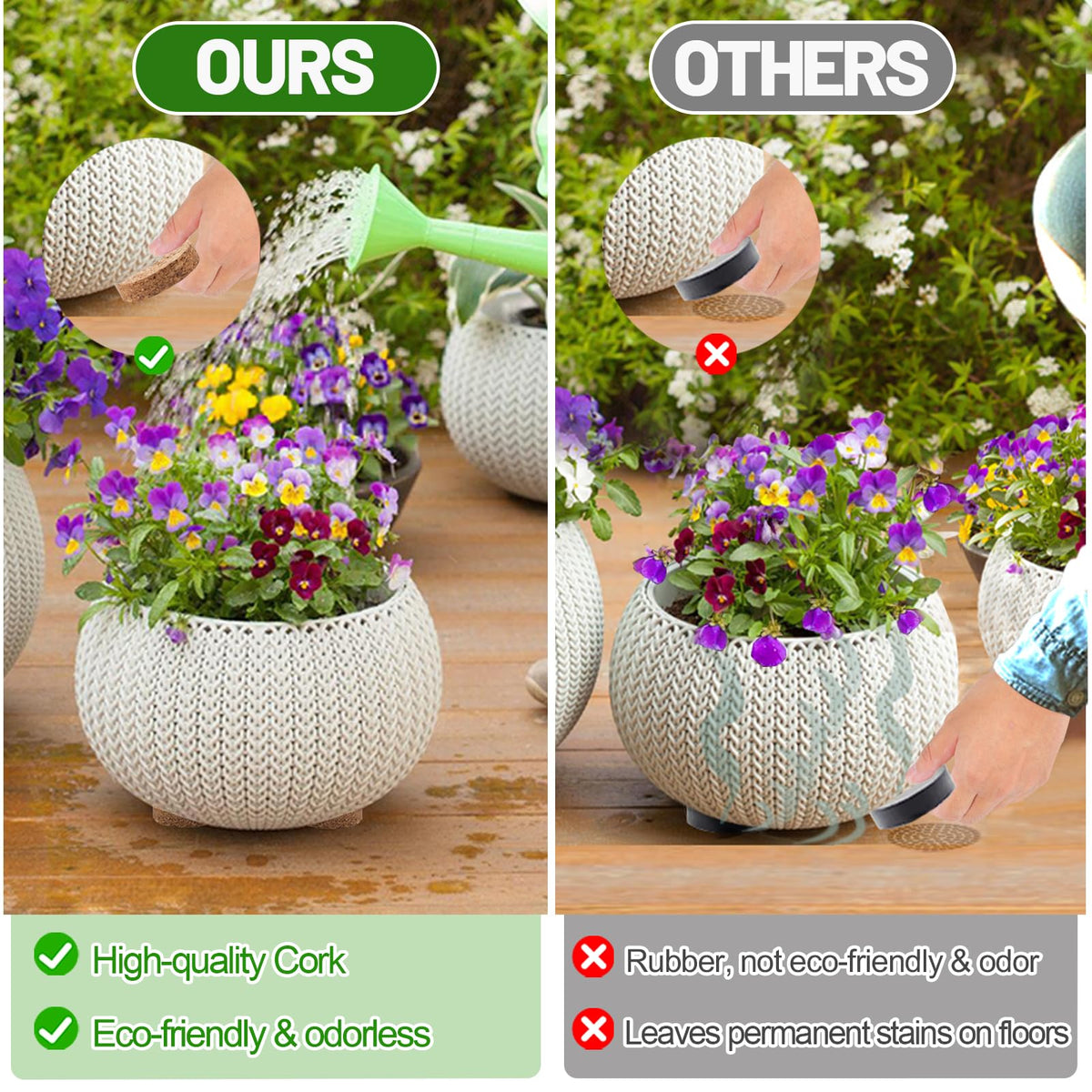 Biubee 2-inch diameter pot feet lift the pot off the ground