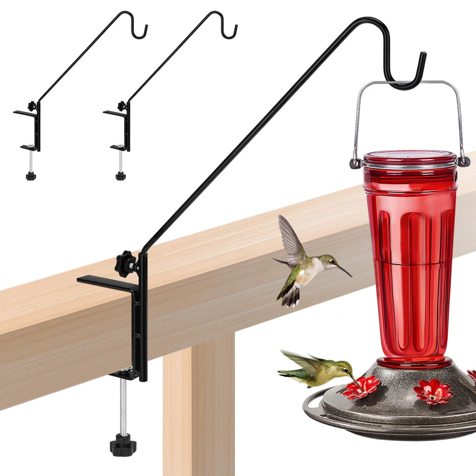 Biubee deck bird feeder hanger on rail clamp for secure outdoor setup