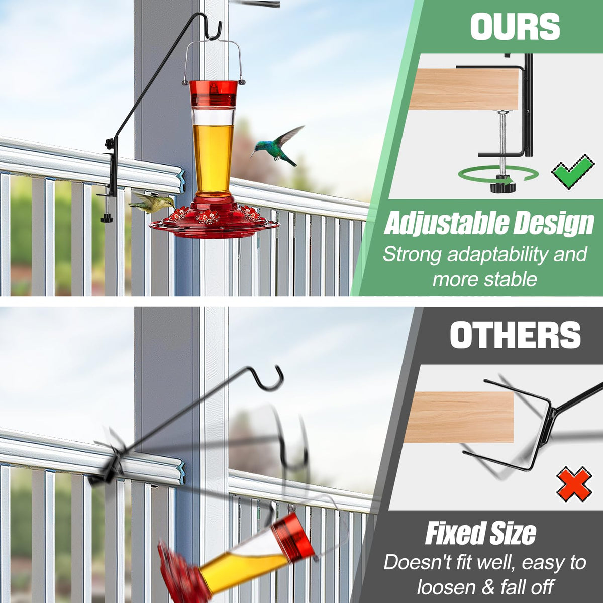 Biubee deck hanger with black coating blending with decor and resisting wear