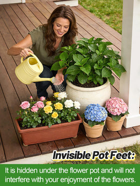 Biubee 2-inch diameter feet provide balanced elevation for planters.