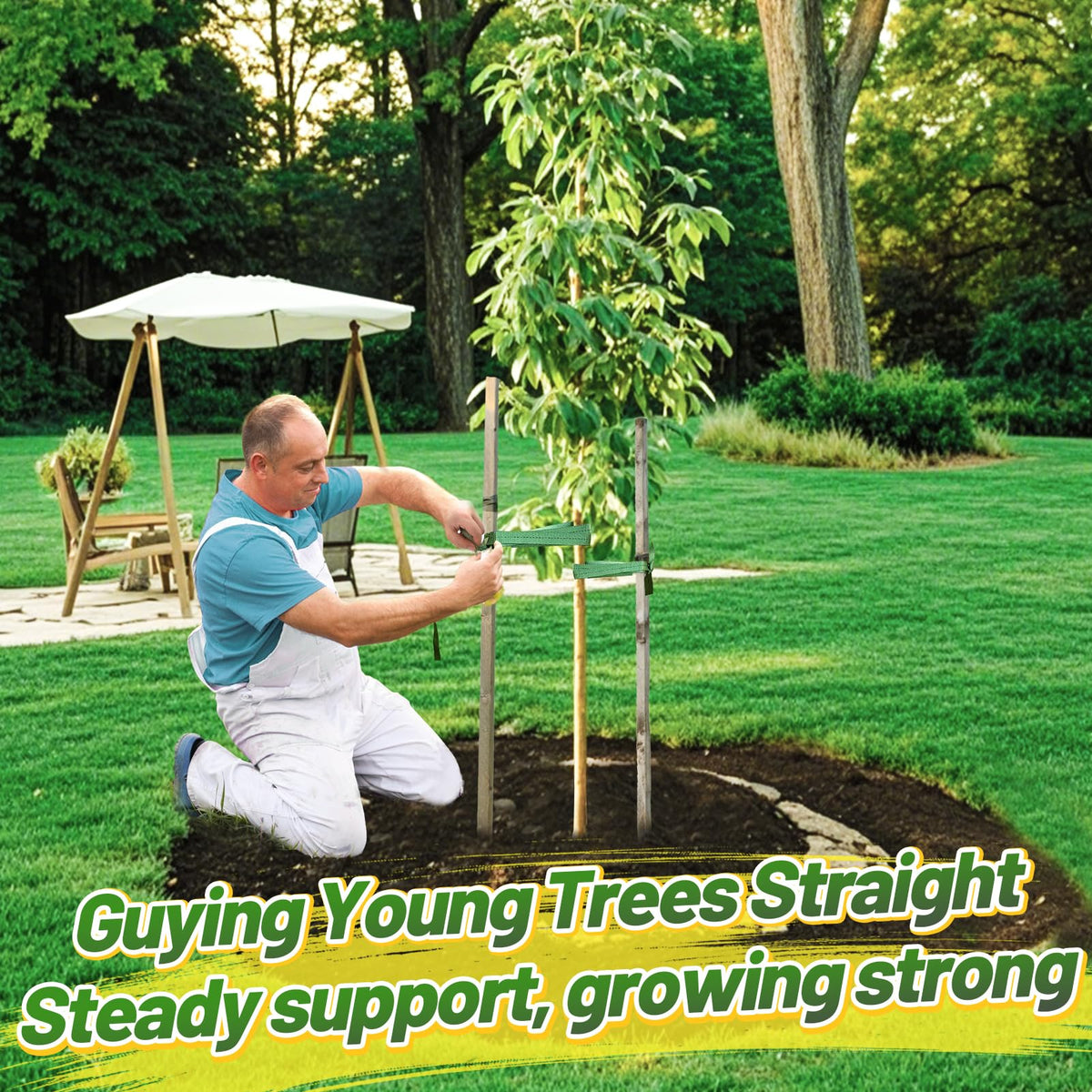 Biubee landscape blend strap integrates into garden with discreet, durable support