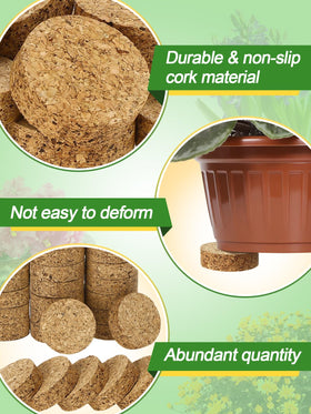 Biubee thirty-pack cork pot feet ready for multiple planters around the home.