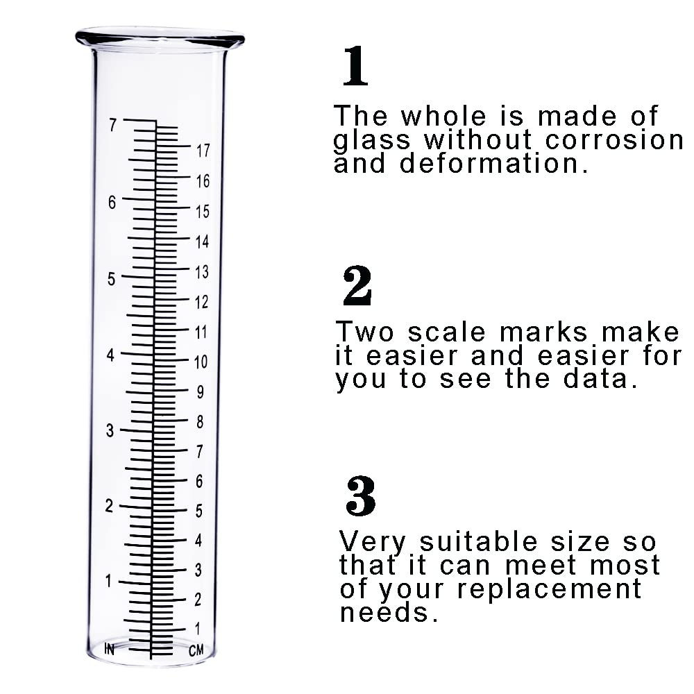 BIUWING clear glass tube with inch increments for easy readings.