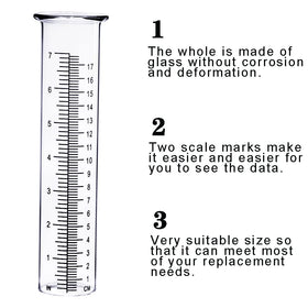 BIUWING clear glass tube with inch increments for easy readings.