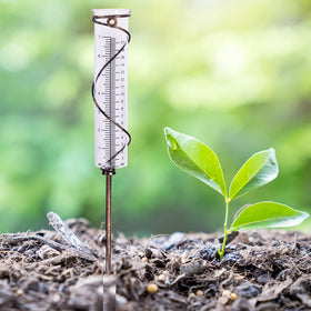 BIUWING outdoor-ready rain gauge tube for garden use.