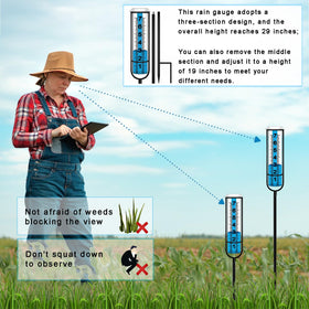 BIUWING rain gauge large font scale improves readability from distance.
