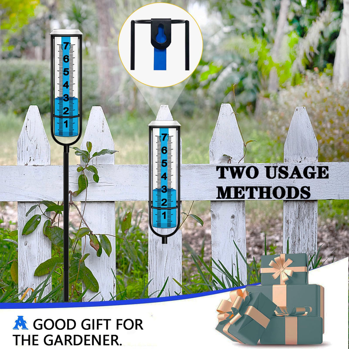 BIUWING rain gauge H-shaped foot provides wind-stable support.