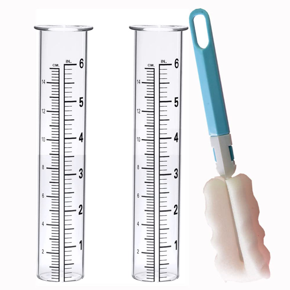 BIUWING rain gauge 6-inch replacement glass tube in clear design for accurate readings.