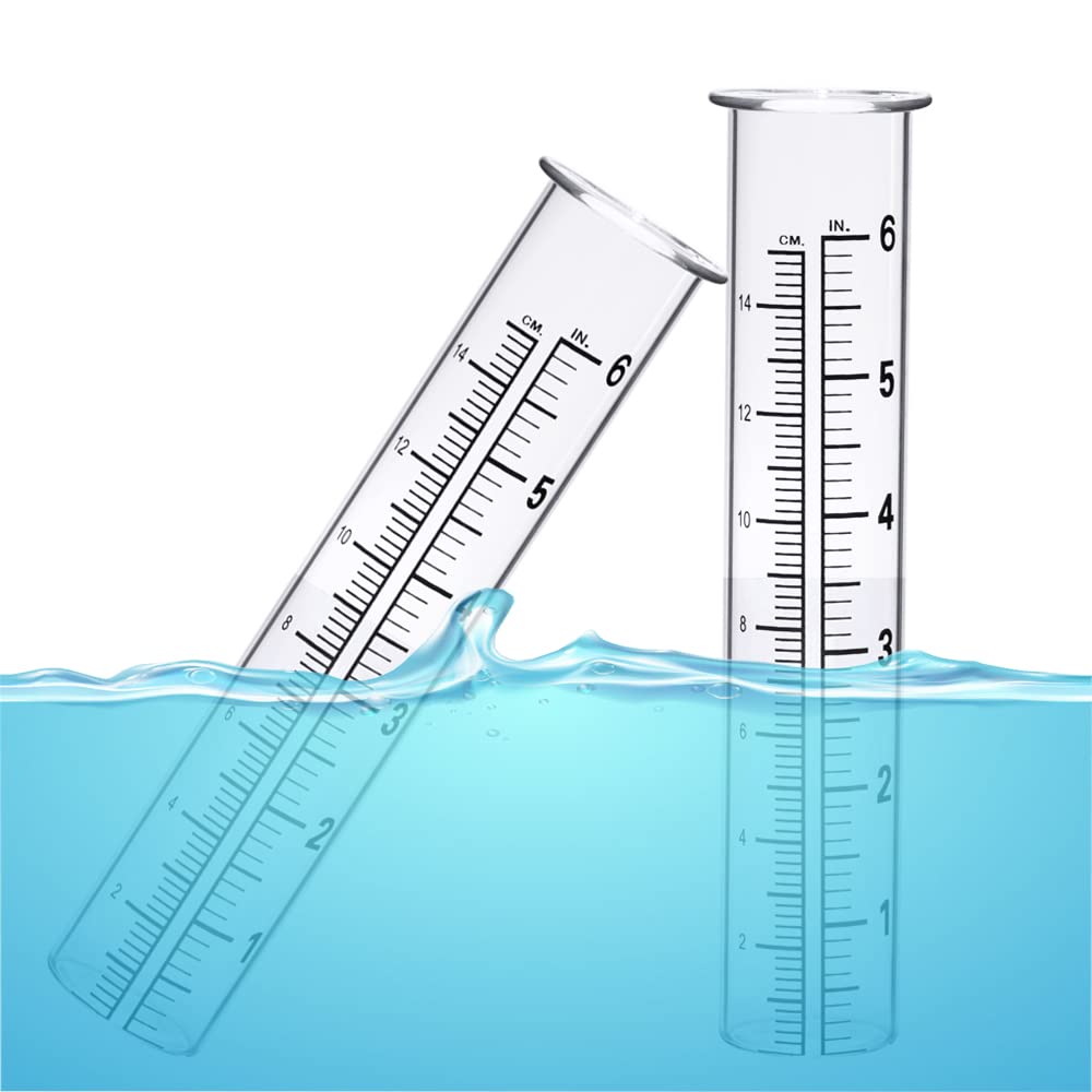 BIUWING replacement glass tube for outdoor rain gauges, 6-inch size.