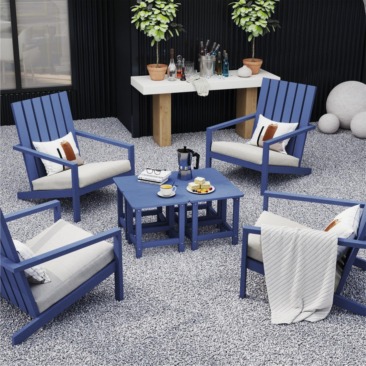 BIVODA compact 16.6-inch square table fits small patios and balconies