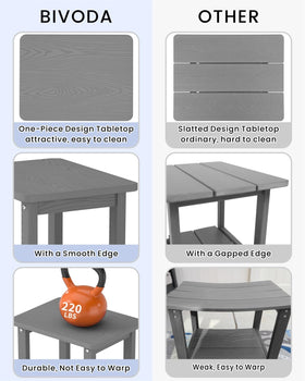 BIVODA end table supports up to 220 pounds for steady use