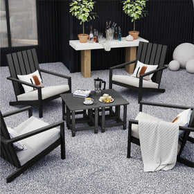 BIVODA weatherproof outdoor side table compact 16.6-inch size for small patios.