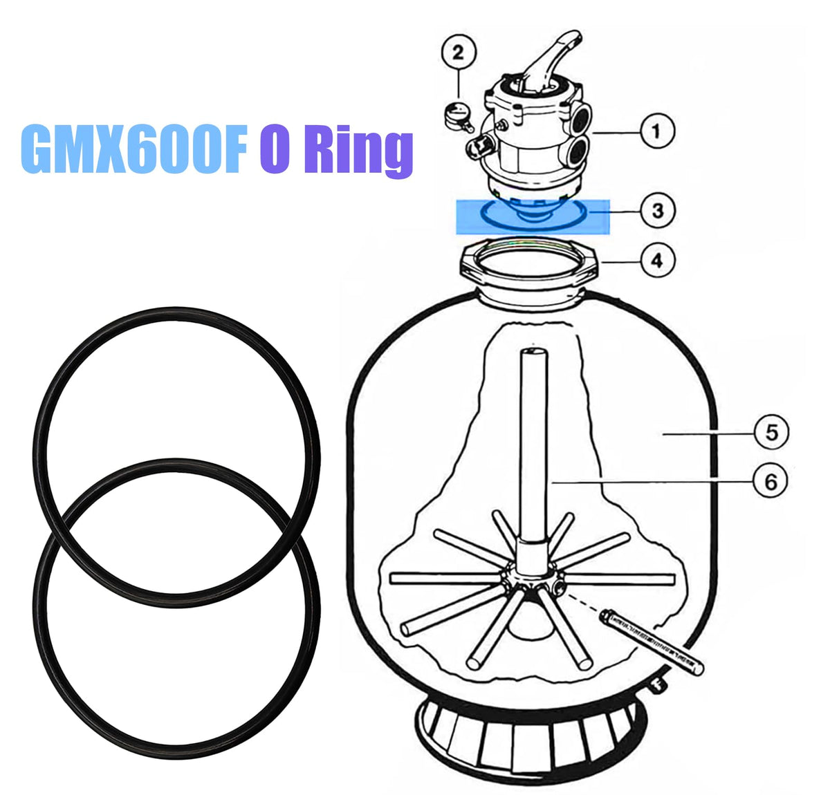 GMX600F O-Ring supports tight seals in S244T and S360T filters.