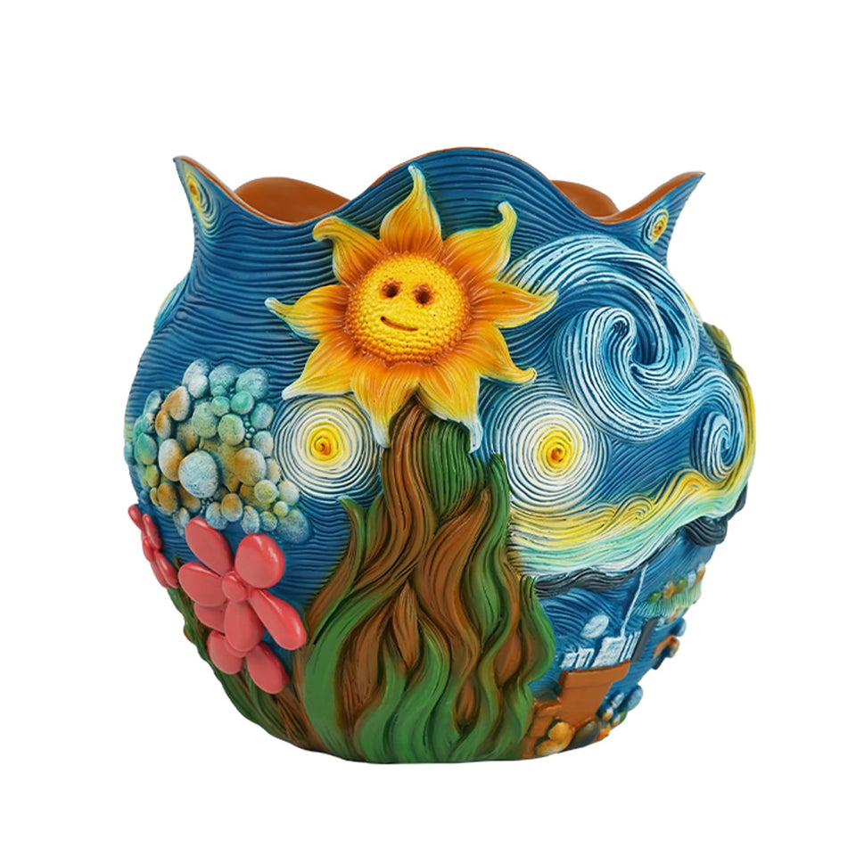 BJVF Starry Night planter aerial view highlights artful silhouette for living room decor
